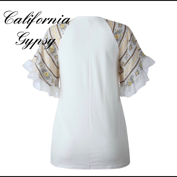 LAST ONE Chiffon Flutter Sleeve Blouse - Picture 5 of 7